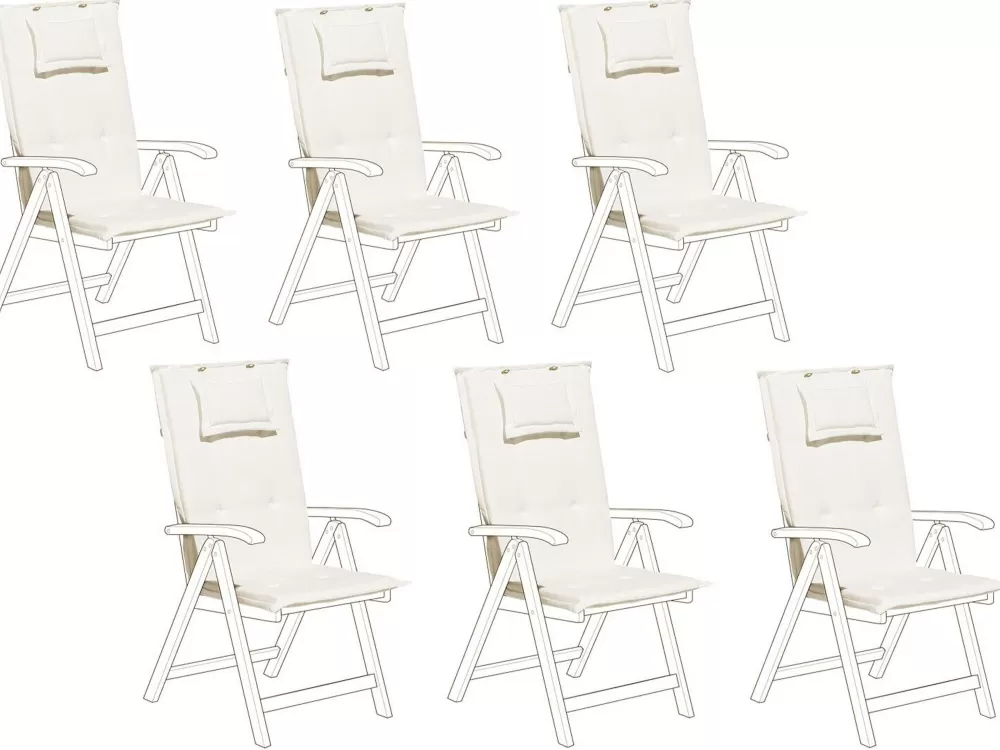 Shop Beliani 6Kpl Pehmustetyynysetti Luonnonvalkoinen Toscana/Java