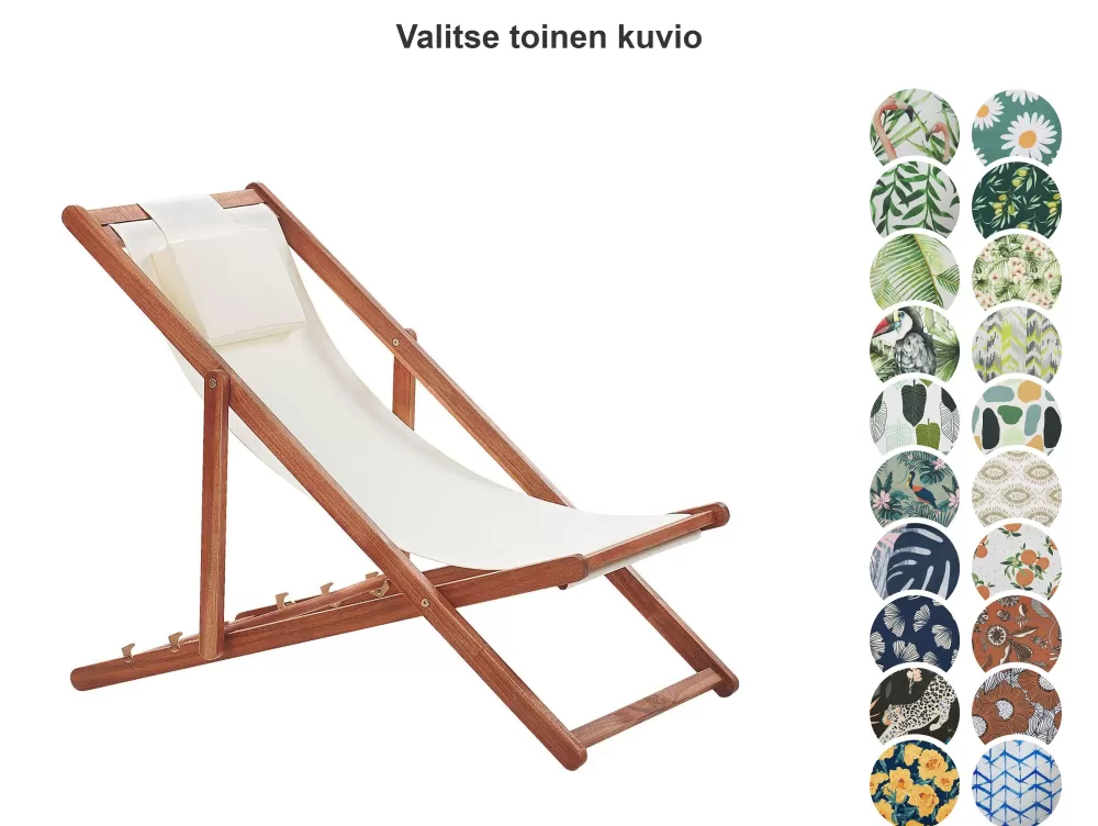 Fashion Beliani Aurinkotuoli Akaasia 2X Vaihtokankaat (Useita) Tumma Puu Avellino