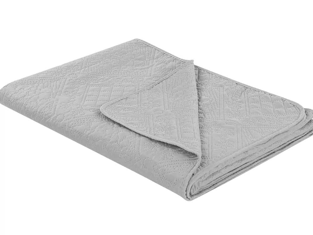 Tekstiilit<Beliani Harmaa Kohokuvioitu Paivapeittosetti 140 X 210 Cm Alamut