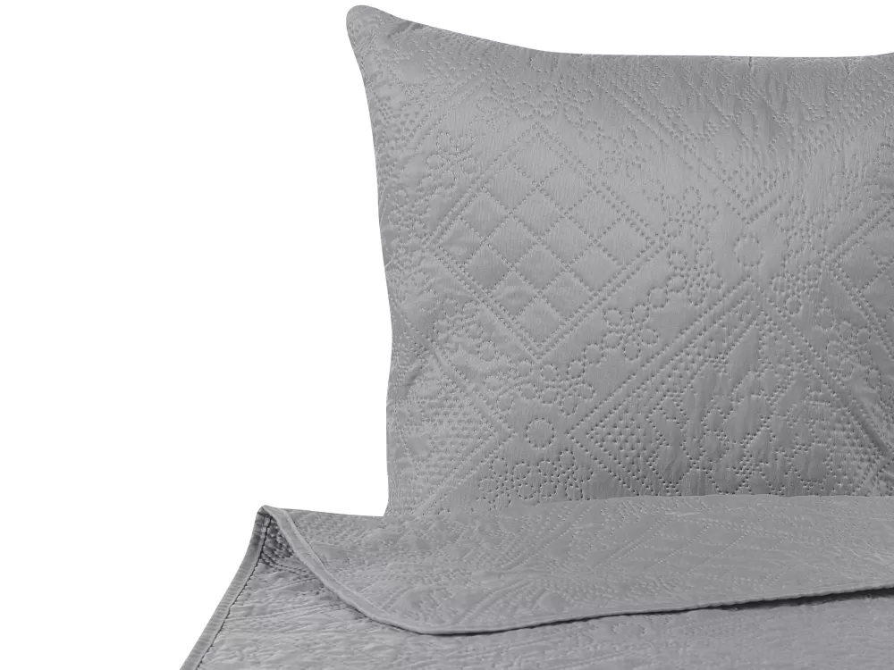 Tekstiilit<Beliani Harmaa Kohokuvioitu Paivapeittosetti 140 X 210 Cm Alamut
