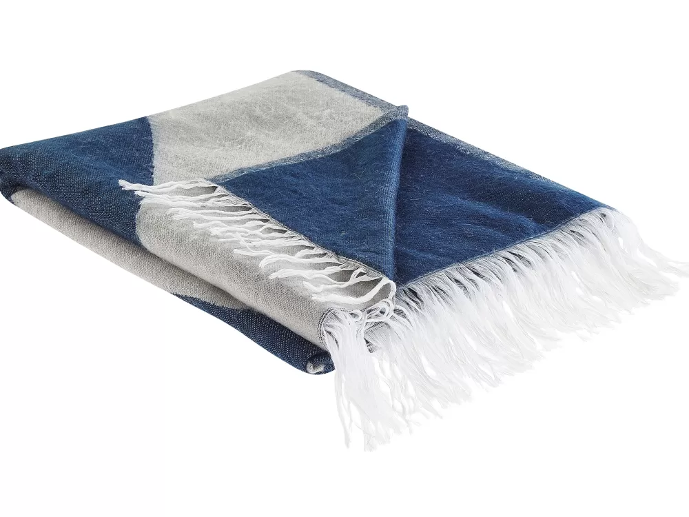 Tekstiilit<Beliani Huopa Beige/Sininen 130 X 170 Cm Halede