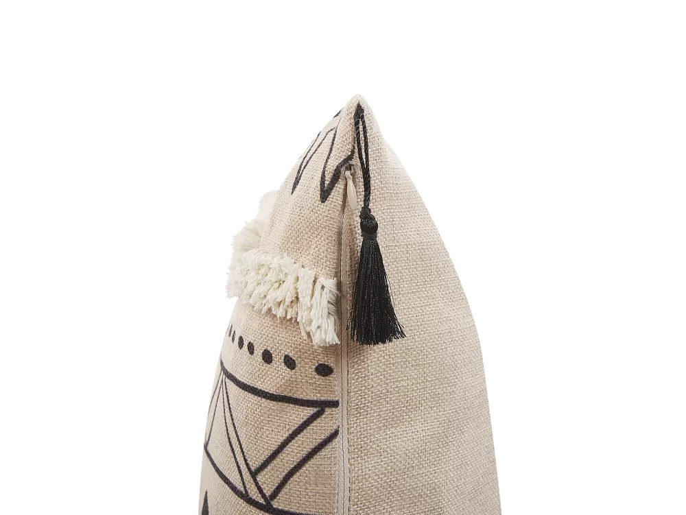 Tekstiilit<Beliani Koristetyyny 2 Kpl 45 X 45 Cm Mustabeige Heuchera