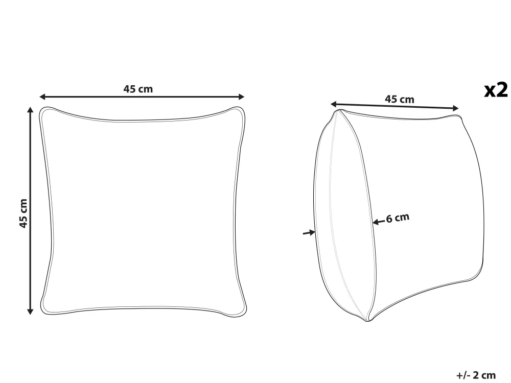 Tekstiilit<Beliani Koristetyyny 2Kpl 45 X 45 Cm Keltainen Origanum