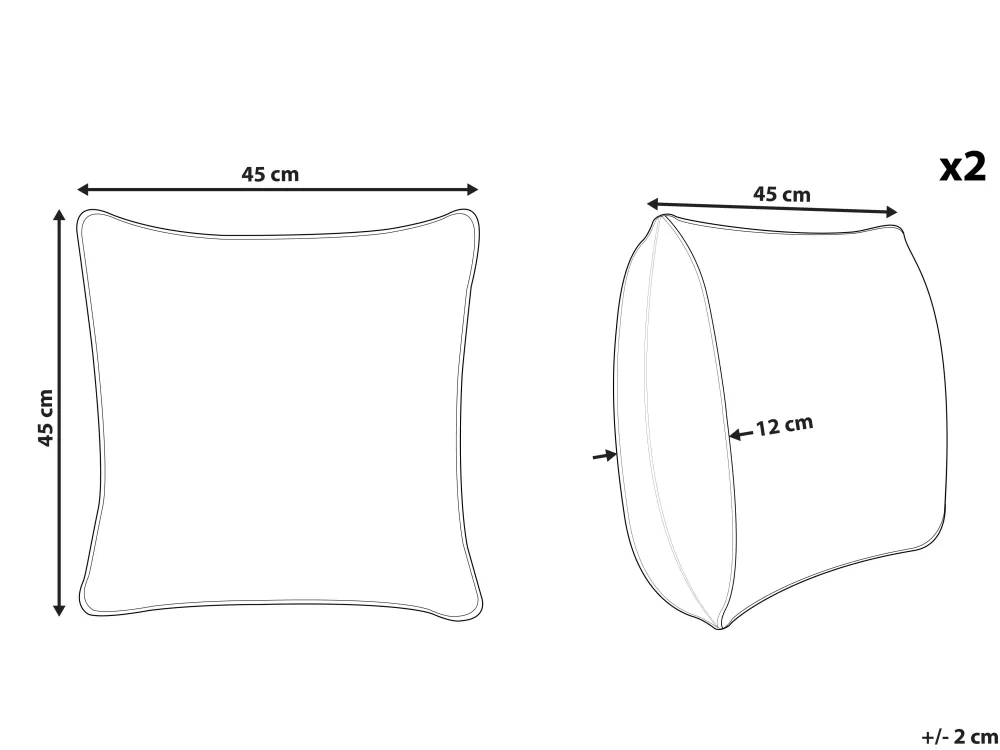 Tekstiilit<Beliani Koristetyyny 2Kpl 45 X 45 Cm Mustavalkoinen Beskoz