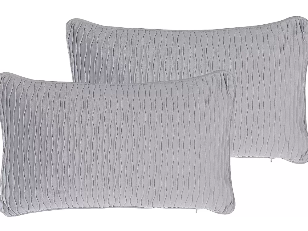 Cheap Beliani Koristetyyny Kohokuvio Harmaa 30 X 50 Cm 2 Kpl Motari