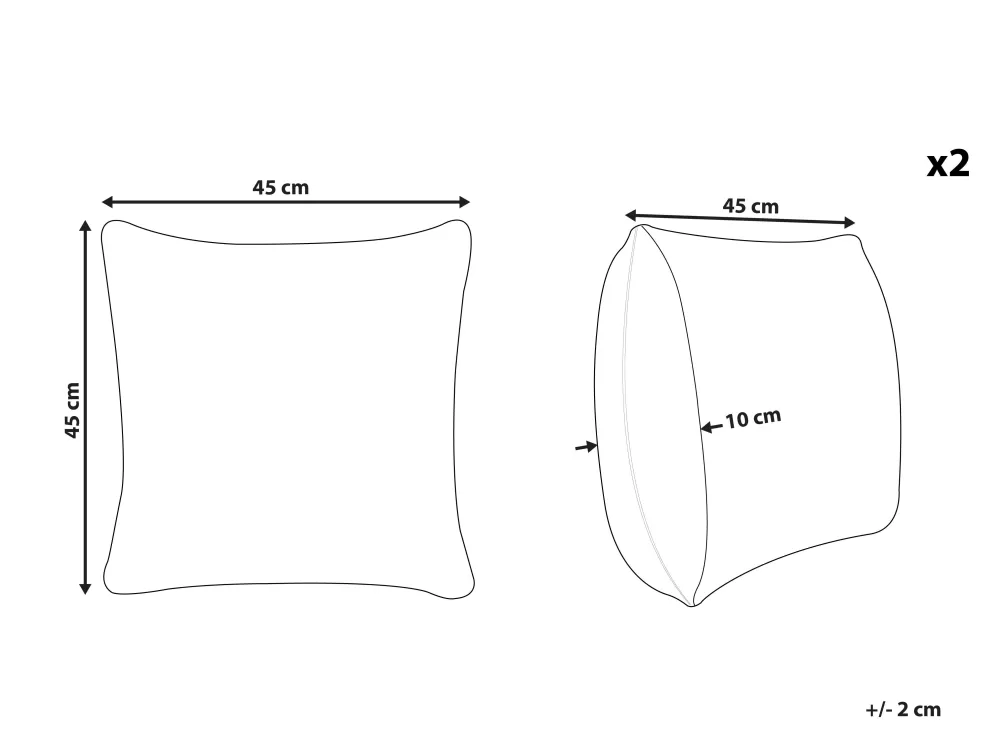 Tekstiilit<Beliani Koristetyyny Lehmannahka Harmaa Tilkkukuvio 45 X 45 Cm 2 Kpl Nellad
