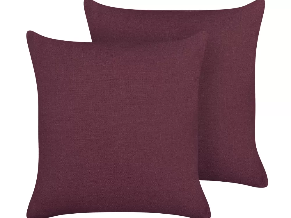 Tekstiilit<Beliani Koristetyyny Pellava Purppura 45 X 45 Cm 2 Kpl Sagina