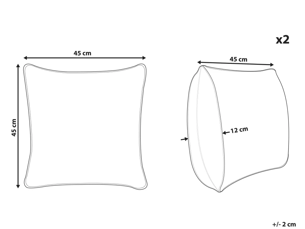 Tekstiilit<Beliani Koristetyyny Punainen Kirjailtu 45 X 45 Cm 2 Kpl Davallia