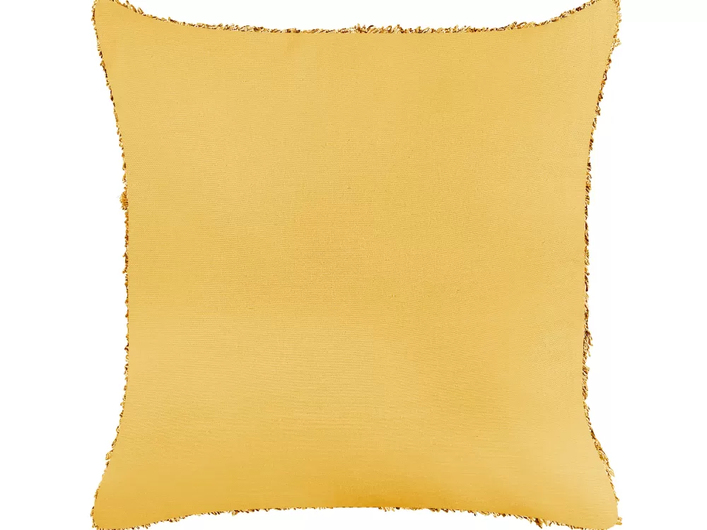 Store Beliani Koristetyyny Puuvilla Keltainen 45 X 45 Cm Rhoeo