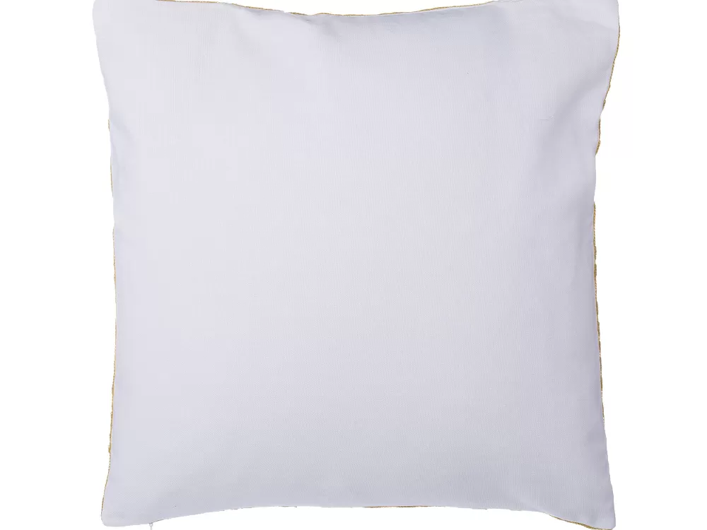 Clearance Beliani Koristetyyny Puuvilla Keltainen Kirjailtu 45 X 45 Cm 2 Kpl Primula