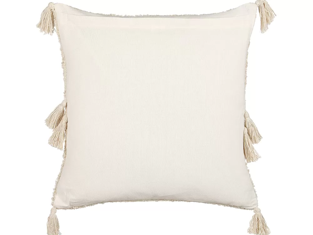 Tekstiilit<Beliani Koristetyyny Puuvilla Vaalea Beige 45 X 45 Cm Avium