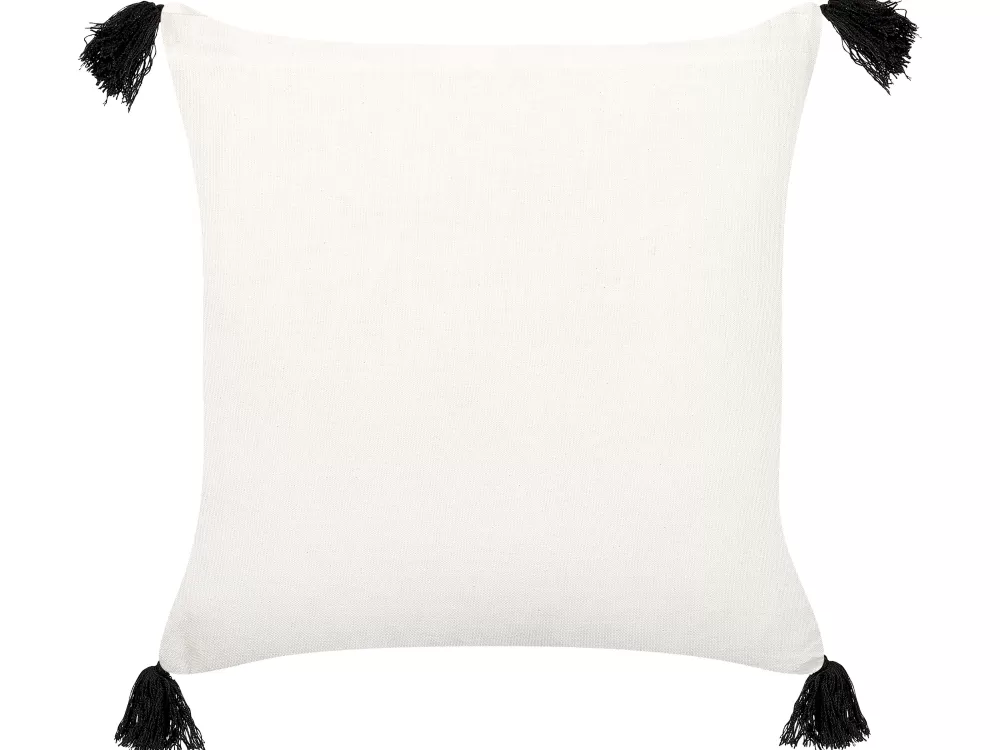 Cheap Beliani Koristetyyny Puuvilla Valkoinen/Musta 45 X 45 Cm Mays