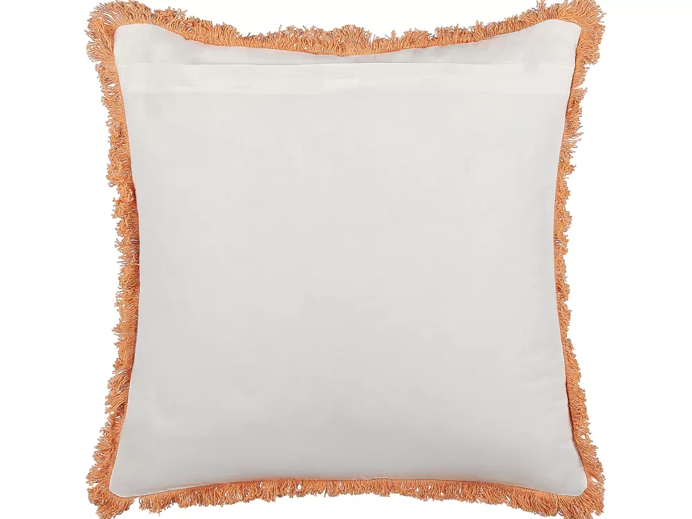 Tekstiilit<Beliani Koristetyyny Puuvilla Valkoinen/Oranssi 45 X 45 Cm Sativus
