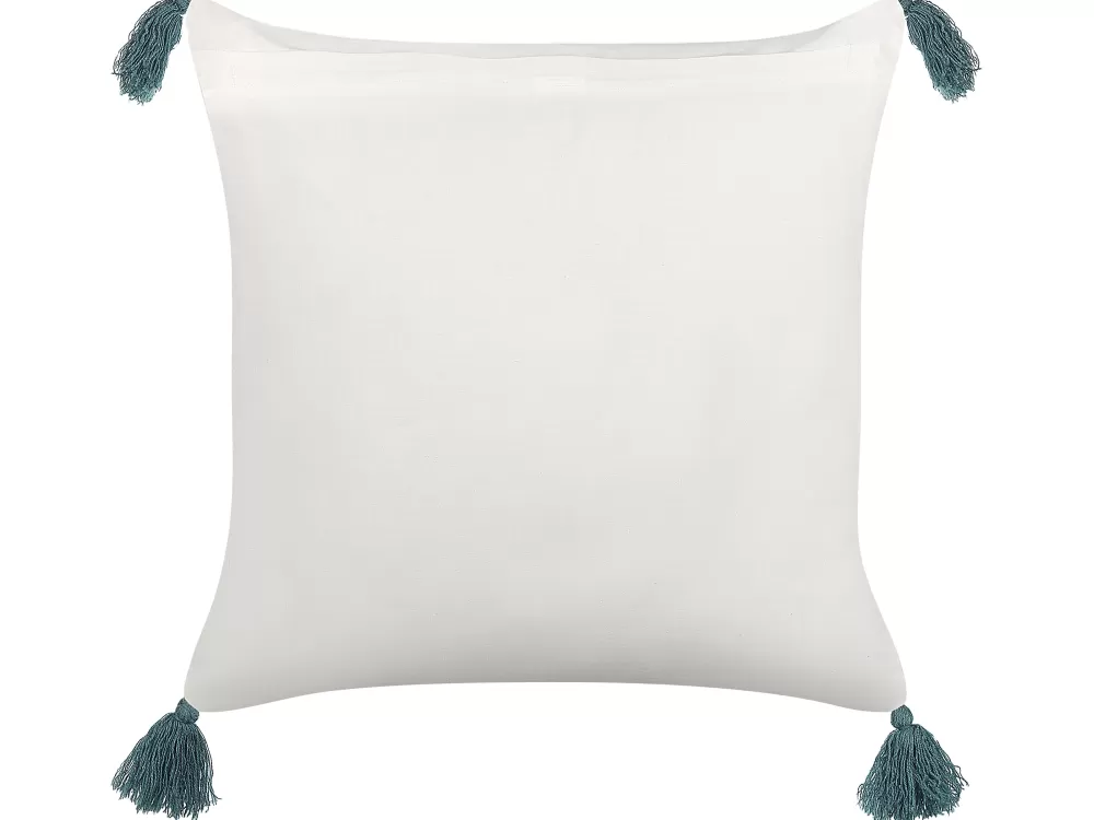 Clearance Beliani Koristetyyny Puuvilla Valkoinen/Sininen 45 X 45 Cm 2 Kpl Cornus
