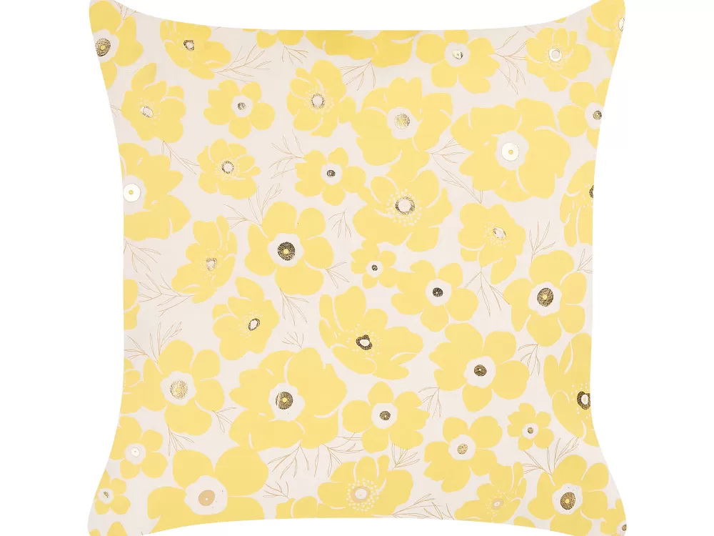 Tekstiilit<Beliani Koristetyyny Sametti Beige/Keltainen 45 X 45 Cm 2 Kpl Triteleia