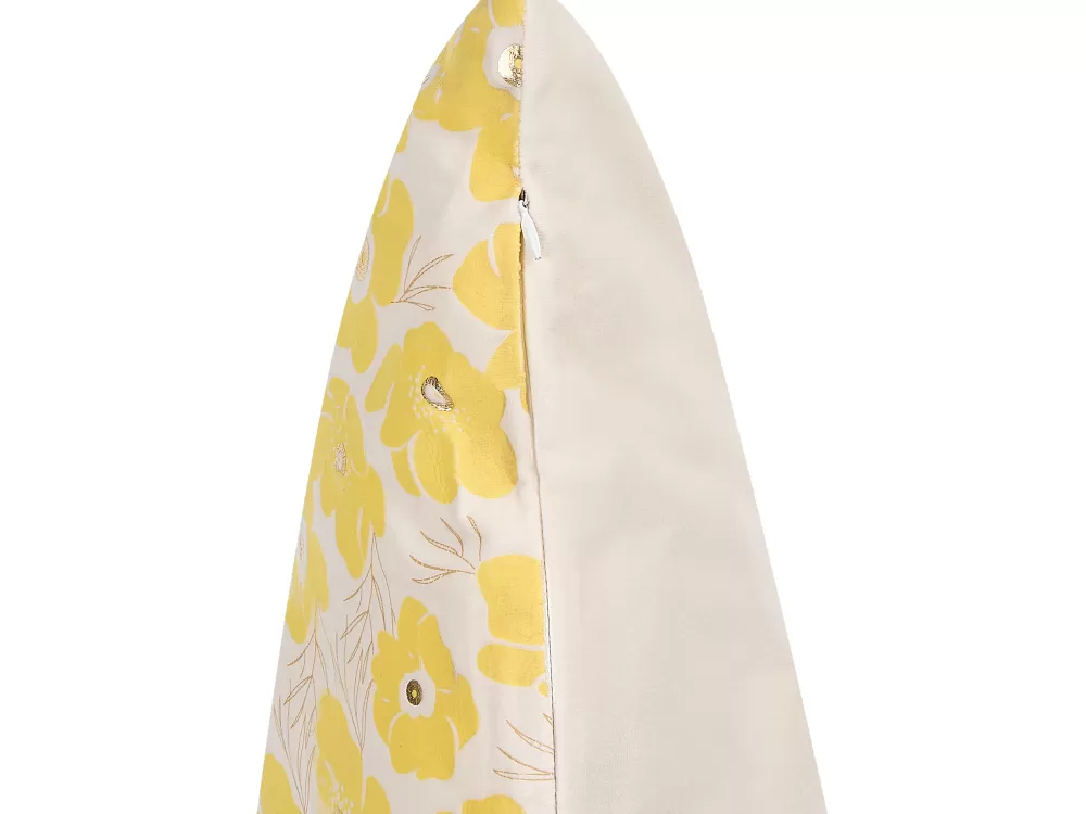Tekstiilit<Beliani Koristetyyny Sametti Beige/Keltainen 45 X 45 Cm 2 Kpl Triteleia