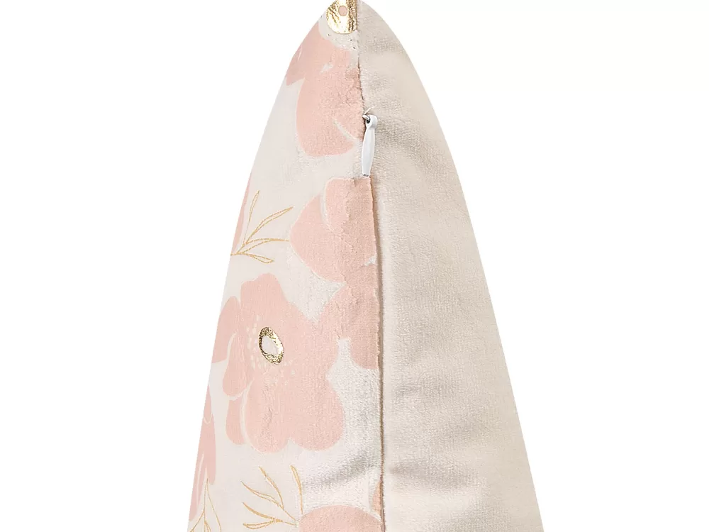 Tekstiilit<Beliani Koristetyyny Sametti Beige/Vaaleanpunainen 45 X 45 Cm 2 Kpl Triteleia
