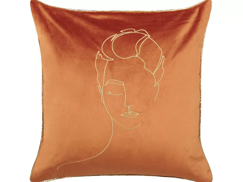 Clearance Beliani Koristetyyny Sametti Oranssi 45 X 45 Cm 2 Kpl Crocus