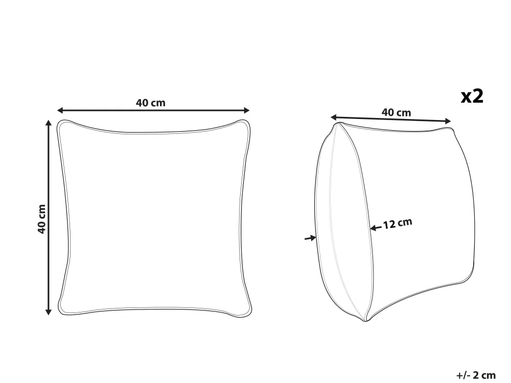 Tekstiilit<Beliani Lasten Tyyny 2Kpl 40 X 40 Cm Oranssi Radzkot