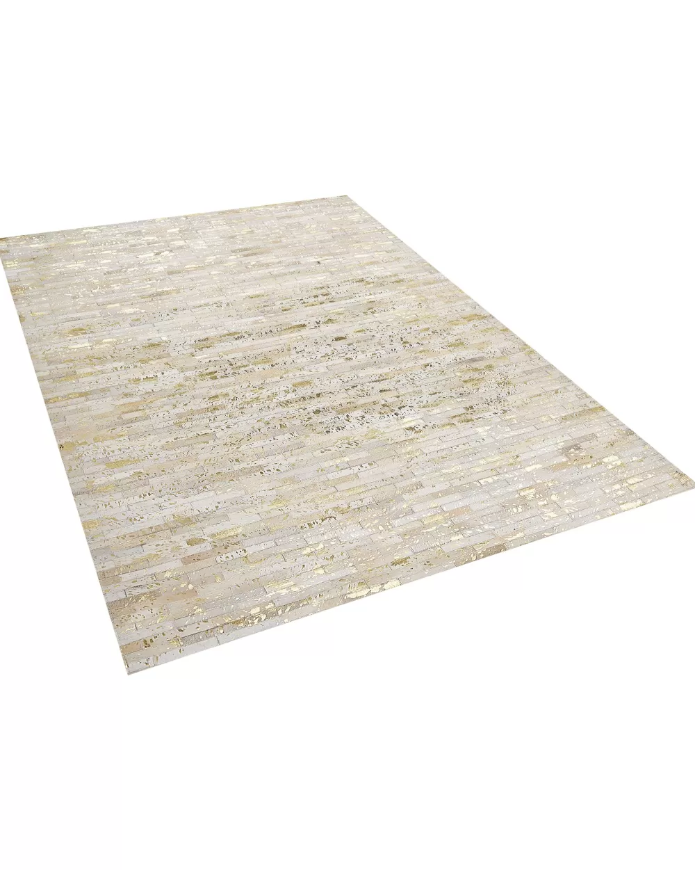 Matot<Beliani Matto Lehmannahka Beige/Kulta 160 X 230 Cm Tokul