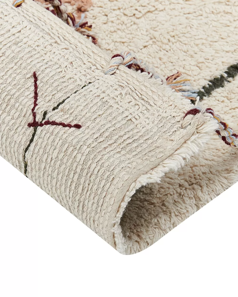 Online Beliani Matto Puuvilla Beige 160 X 230 Cm Corum