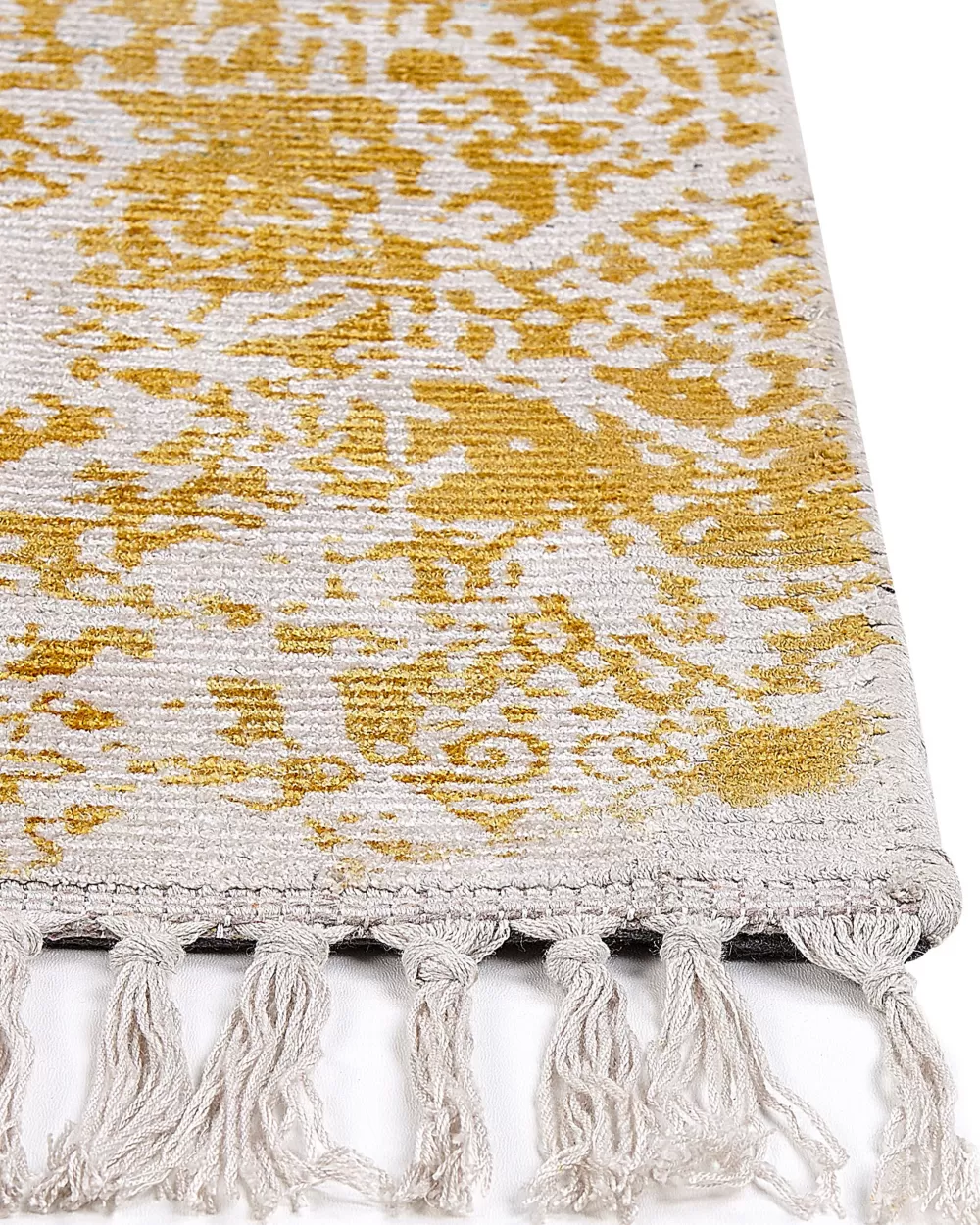 Sale Beliani Matto Viskoosi Keltainen/Beige 160 X 230 Cm Boyali