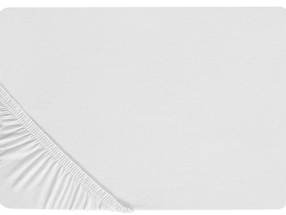 Cheap Beliani Muotoonommeltu Puuvillalakana 90 X 200 Cm Valkoinen Hofuf