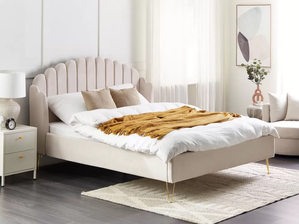 Store Beliani Parisanky Kangas Vaalea Beige 160 X 200 Cm Ambillou