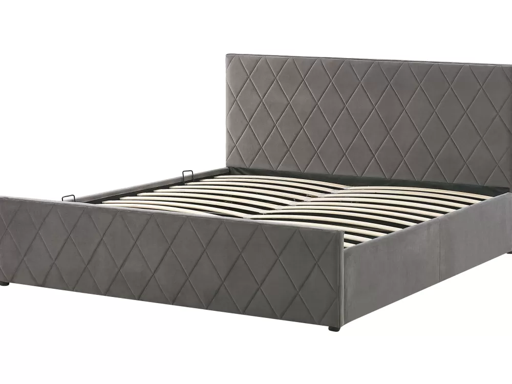 Clearance Beliani Parisanky Sametti Säilytystila Harmaa 180 X 200 Cm Rochefort