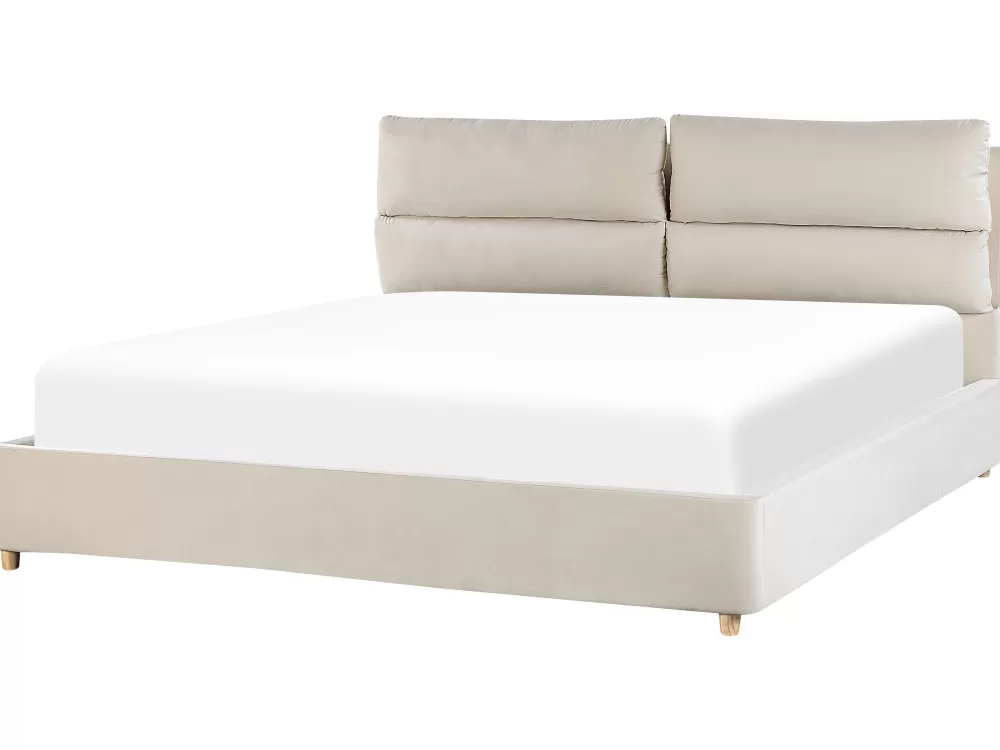 Discount Beliani Parisanky Sametti Säilytystila Vaalea Beige 180 X 200 Cm Batilly