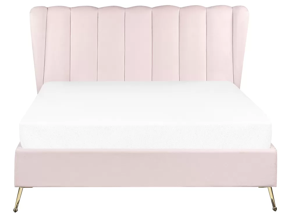 Store Beliani Parisanky Sametti Usb-Portti Pastellipinkki 140 X 200 Cm Miribel