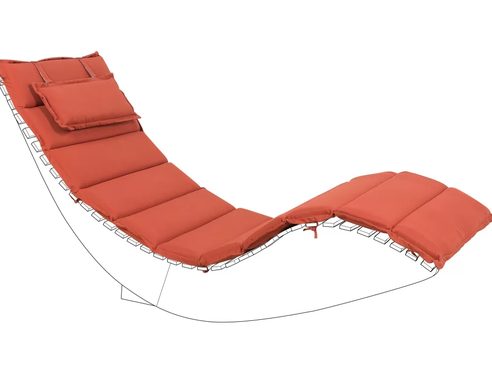 Store Beliani Punainen Lepotuolin Pehmustetyyny 180 X 60 Cm Brescia