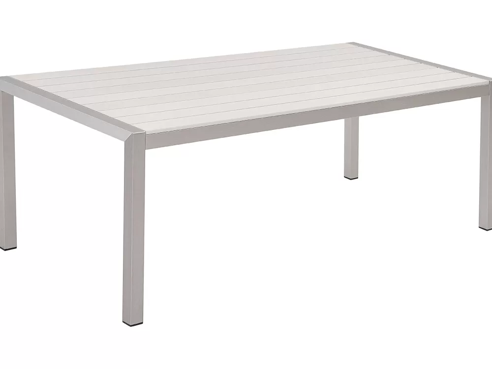 Shop Beliani Puutarhapoyta Alumiini Valkoinen 180 X 90 Cm Vernio