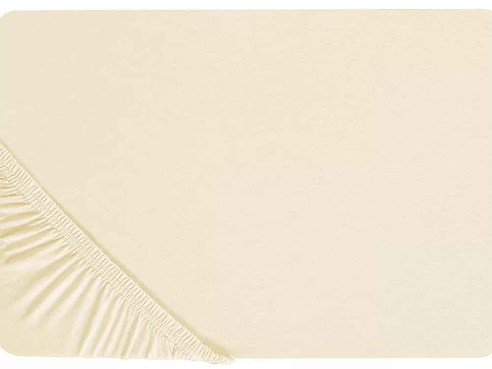 Lastenhuone<Beliani Puuvillalakana Muotoonommeltu Beige 90 X 200 Cm Janbu