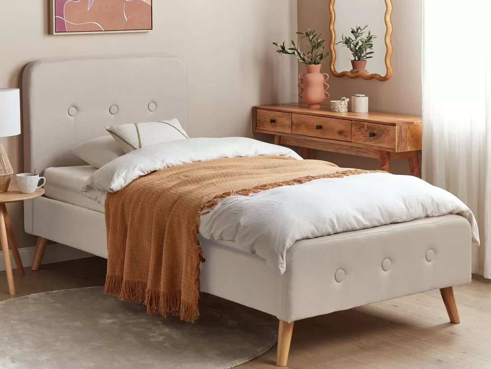 Shop Beliani Sanky Kangas Vaalea Beige 90 X 200 Cm Rennes