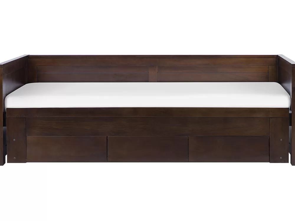 Cheap Beliani Sohvasanky Levitettava Säilytystila Tummanruskea 90/180 X 200 Cm Cahors