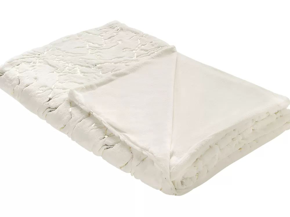 Tekstiilit<Beliani Torkkupeitto Kangas Kermanvalkoinen 130 X 180 Cm Godavari