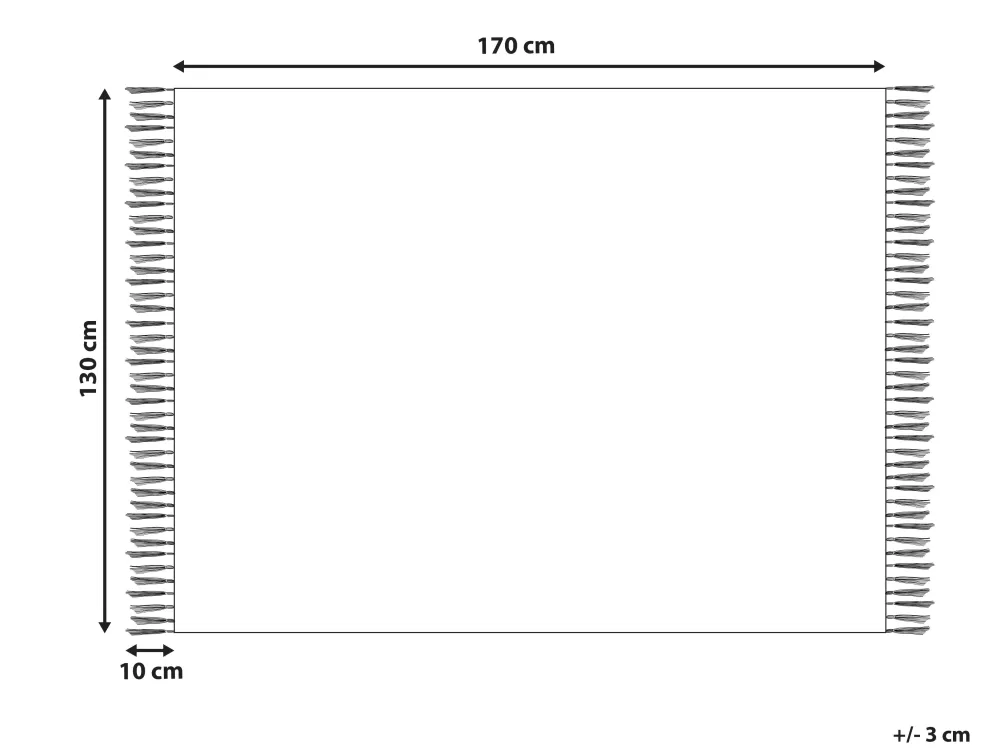 Cheap Beliani Torkkupeitto Puuvilla Luonnonvalkoinen/Musta 130 X 170 Cm Yuvali