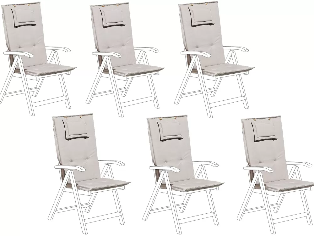Store Beliani Tuolin Pehmusteet 6Kpl Setti Harmaanbeige Toscana/Java