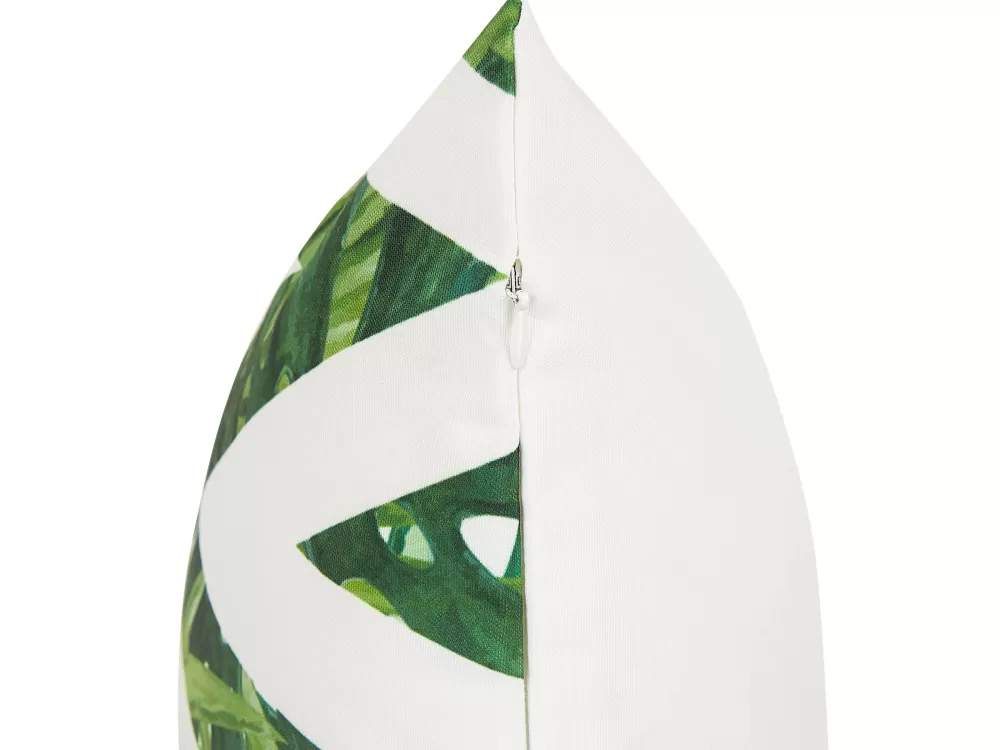 Tekstiilit<Beliani Ulkokoristetyyny Valkoinen/Vihrea 45 X 45 Cm 2 Kpl Brento