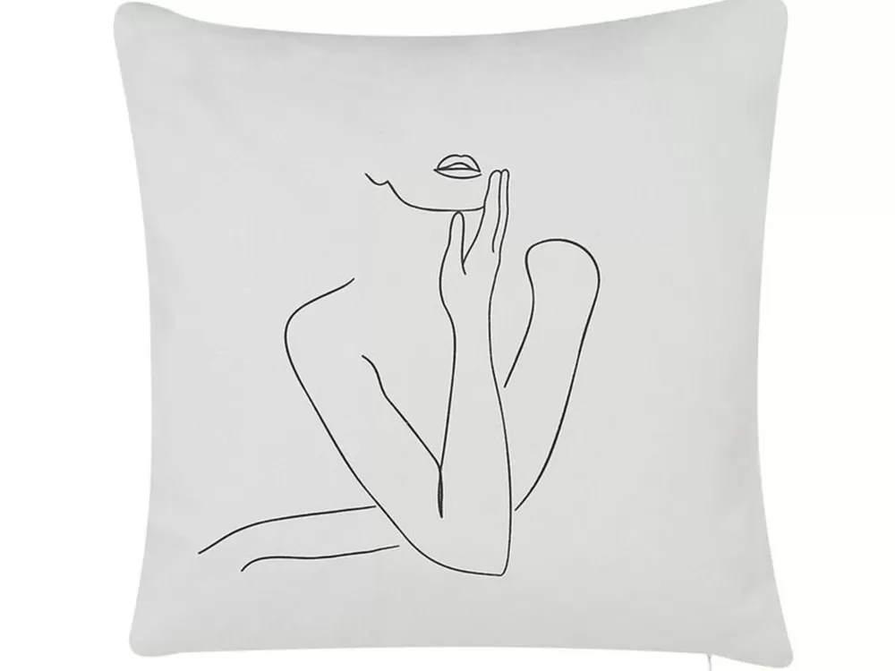 Tekstiilit<Beliani Valkoinen Koristetyyny Setti 2 Kpl 45 X 45 Cm Meadowfoam
